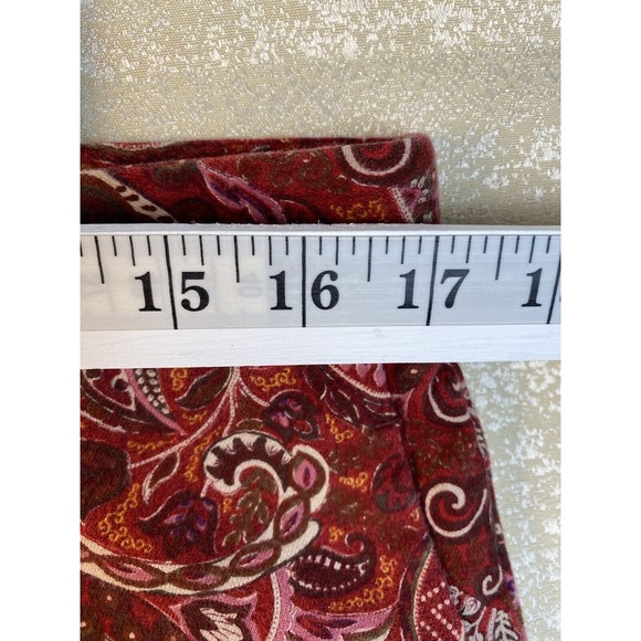 August Silk Logic Women Pants Size 14 Boot cut Red Paisley Print Stretch Boho - Picture 6 of 12